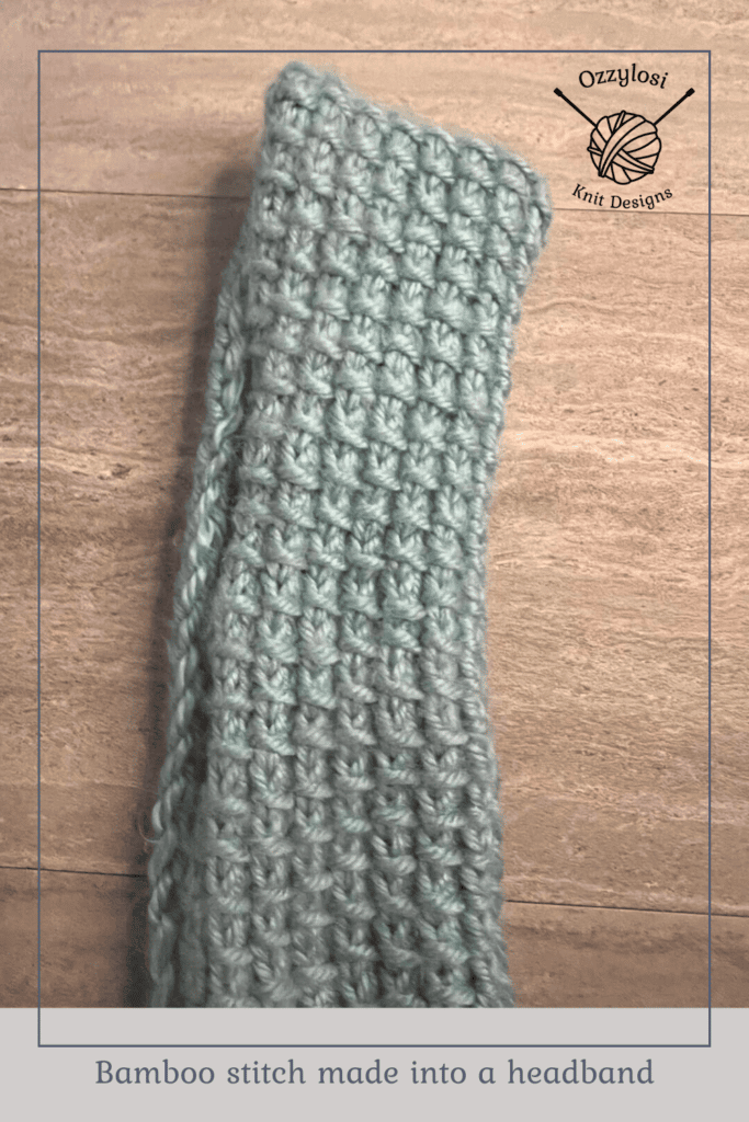 Headband knit with bamboo stitch and without a knitting pattern