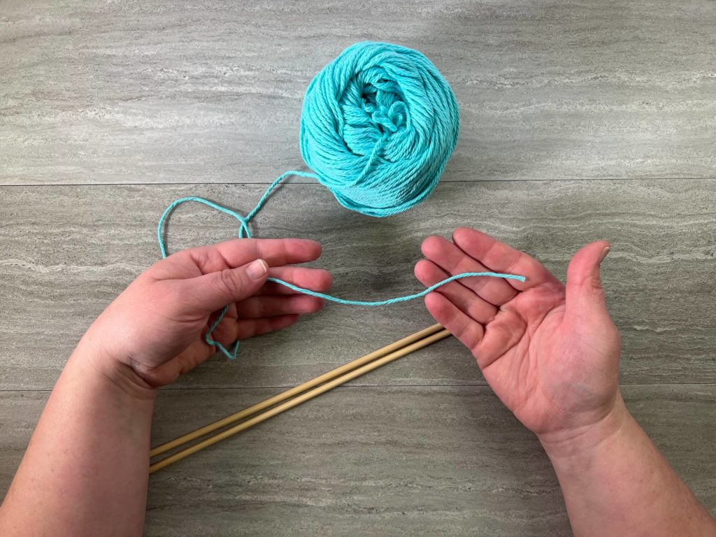 measure yarn 8-12 inches long to make your slipknot