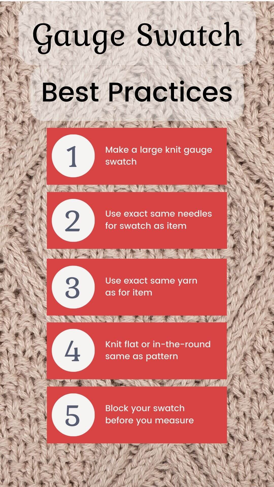 4 Easy Steps! How to make a gauge swatch knitting OzzyLosi Knit Designs