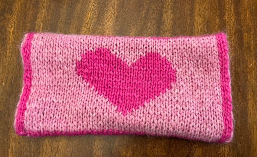 Sample muff knitting pattern warm hearts warm hands
