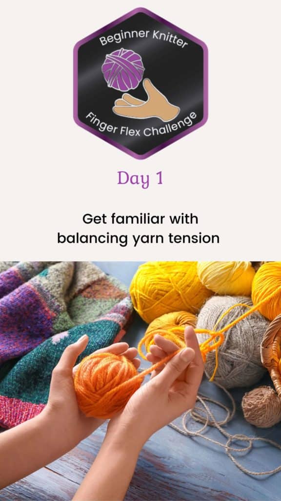 Beginner knitter struggle day 1 taming tension
