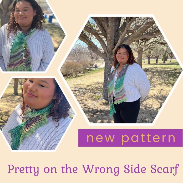 The Pretty on the Wrong Side Scarf Knitting Pattern is AVAILABLE NOW!