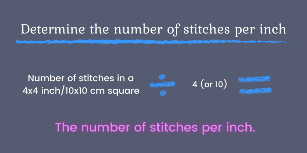 Knitting without a pattern math determining the number of stitches per inch 