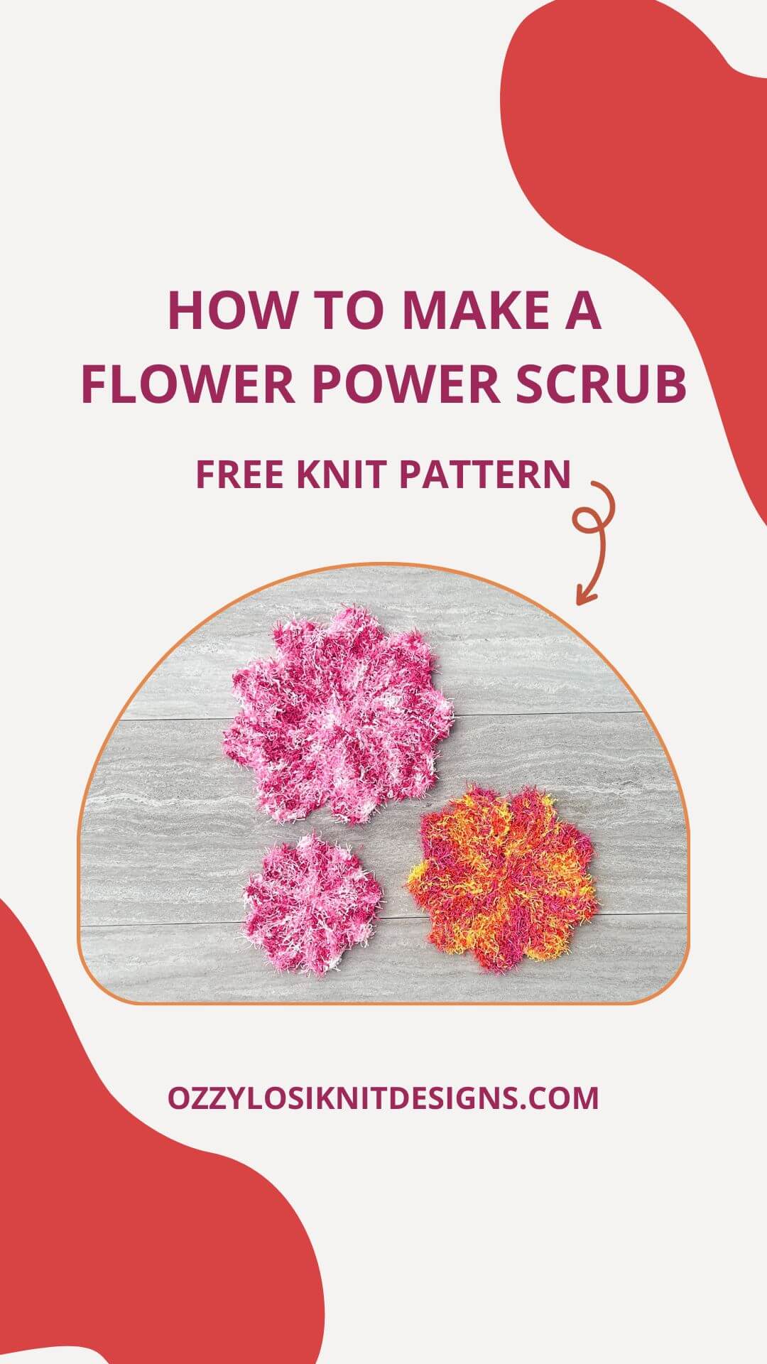 Flower Power Scrub: Loops & Threads Squeaky Clean Free Knit Scrubby Pattern